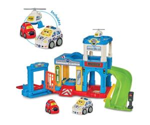 VTech - Commissariat de Police TutTut Bolides, Pistes et Voitures Jouet pour Enfants à partir de 1 an, Circuits à Combiner, Comprend Voiture, Version ESP