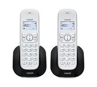 VTech CS1501 Home Duo Téléphone sans Fil DECT Double Charge, téléphone Fixe Extra Solide, Mains Libres, Serrure et Identification de l'appelant, écran rétroéclairé et Clavier - Blanc