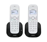 VTech CS1551 Téléphone sans Fil DECT à 2 combinés avec Chargeur, répondeur, Blocage d'appel, Identification de l'appelant/Appel en Attente, Haut-Parleur Mains Libres, écran et Clavier rétroéclairés.