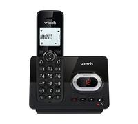 VTech CS2050 Téléphone sans fil avec répondeur, mode ECO+, téléphone pour personnes âgées, téléphone fixe sans fil, verrouillage des appels, fonction mains libres, grandes touches, écran 1 ligne, noir