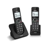 VTech ES2001 Duo Téléphone sans Fil DECT avec 2 combinés, Bloqueur d'appels, amplificateur de Volume, Identification de l'appelant/Appel en Attente,18 heures d'autonomie,écran et Clavier rétroéclairés