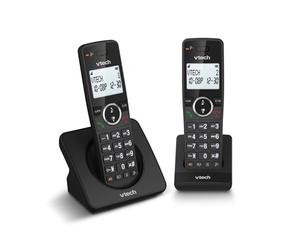VTech ES2001 Duo Téléphone sans Fil DECT avec 2 combinés, Bloqueur d'appels, amplificateur de Volume, Identification de l'appelant/Appel en Attente,18 heures d'autonomie,écran et Clavier rétroéclairés