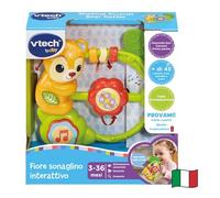VTech Fleur, hochet interactif avec de Nombreuses activités pour Le développement de la motricité, Jeux pour bébé avec capteur de Mouvement, Langue Italienne, Batteries incluses, 3-36 Mois