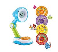 VTech Compagnon interactif Funny Sunny – Conteur d'histoires, lampe réveil multicolore, Bleu 3-8 ans