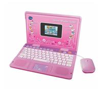 VTech Genio Master Color Bilingue, Ordinateur Portable pour Enfants, écran Couleur, enseigne Le vocabulaire, Les mathématiques, Les Sciences à Travers 180 activités en Espagnol et en Anglais, Rose