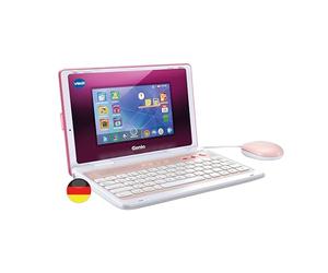 VTech Genio Ordinateur portable éducatif XL rose- Ordinateur d'apprentissage avec grand écran LCD 7" avec accès Internet, programme texte et nombreux contenus éducatifs- pour les 5 à 12 ans- allemande
