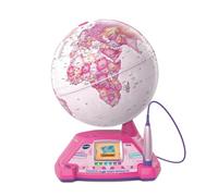 VTech Genius XL Globe Vidéo Interactif Rose, Globe Enfant dès 7 Ans | Globe Terrestre pour Enfant avec Écran Couleur, Stylet Tactile, Vidéos de la BBC et Contenu Éducatif sur le Monde en Français
