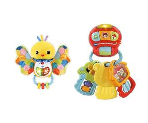 VTech - Hochet Piou-Piou Éveil des Sens, Hochet Bébé Interactif et Musical, Jouet Sensoriel & Mon Hochet P'tites Clés Magiques, Hochet Bébé Porte-Clefs Interactif, Éveil Musical