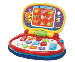 VTech Il Mio Super Ordinateur Interactif pour Enfant avec Souris Effets Lumineux Poignée Pratique Jouet Enfant Animaux Musique Langue Italienne Piles Incluses 12-36 Mois