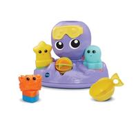 VTech - Julie, Ma Pieuvre Toupie de Bain, Jouet de Bain Bébé avec Trieur de Formes, 3 Animaux Arroseurs Faciles à Laver et Sécher, Cadeau Enfant Fille et Garçon Dès 1 an - Contenu en Français