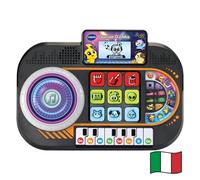VTech Junior DJ Mix, Console DJ pour Enfants, Bouton d'enregistrement, DJ Mix pour Enfants avec Touches du Piano, écran LCD et Plat avec Disque Lumineux, Langue Italienne, Piles incluses, 3-7 Ans