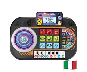 VTech Junior DJ Mix, Console DJ pour Enfants, Bouton d'enregistrement, DJ Mix pour Enfants avec Touches du Piano, écran LCD et Plat avec Disque Lumineux, Langue Italienne, Piles incluses, 3-7 Ans