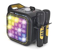 VTech - Karaoké Light Party Duo Golden Edition, haut-parleur puissant, karaoké portable avec Bluetooth, 40 W, comprend 2 microphones sans fil, fonction suppression de la voix, panneau tactile, poignée