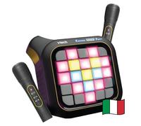 VTech Karaoke Light Party, Microphone pour Enfants pour karaoké avec Haut-Parleur, 2 Microphones sans Fil, Connexion Bluetooth et Magic Voice, Effets sonores, 25 Touches pour Pixel Art, Batteries