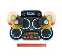 VTech - Kidi DJ Drums, Batterie Électronique Enfant avec Pads Lumineux, Cymbales, Baguettes, Bluetooth, Prise Jack pour Casque, Apprentissages et Jeux, Cadeau Enfant Dès 6 Ans - Contenu en Français