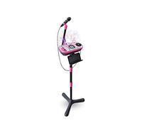 VTech - Kidi Superstar DJ Studio Rose, Micro Karaoké Enfant 9 en 1 avec Table de Mixage, Boule Disco Lumineuse Rotative, Apprentissage du Chant et Jeux, Cadeau Enfant Dès 6 Ans - Contenu en Français