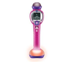 VTech Kidi Superstar Moov', Microphone karaoké avec Technologie Magic Voice, Effets Lumineux, Enregistrement Vocal, Jeux interactifs et animations Musicales, Langue Italienne, Piles incluses, 6 Ans