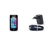 VTech - KidiCom Advance 3.0 Noir, 6 Ans à 12 Ans - Contenu en Français + Adaptateur Secteur Chargeur USB-C