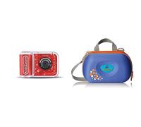 VTech - KidiZoom Print Cam Rouge, Appareil Photo Enfant à Impression Instantanée & - Sacoche Transport KidiZoom Bleue, Accessoire Appareil Photo Enfant avec Compartiments de Rangement, Bandoulière