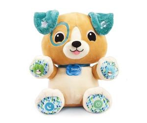 VTech Leapfrog Peluche sensorielle Amusante pour bébé, Chien interactif, Personnalisable avec Votre prénom, Cadeau pour Enfants à partir de 1 an, Version ESP