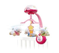 VTech - Lumi Mobile Compte-Moutons Rose, Mobile Musical Lit Bébé, Poussette et Siège Coque avec Télécommande, Projection au Plafond, Berceuses, Bruits Blancs, Cadeau de Naissance - Contenu en Français