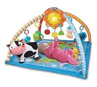 VTech - Lumi Tapis des P'tits Copains, Tapis d'Éveil et de Jeux Musical et Évolutif, Jouet d'Activité et de Développement, Hochets, Peluche Vache, Cadeau de Naissance Bébé - Contenu en Français