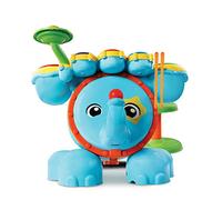 VTech - Ma Batterie Jungle Rock, Instrument de Musique Bébé, Batterie Interactive Éléphant avec Baguettes et Tabouret Enfant, Jouet d'Éveil Musical, Cadeau Enfant Dès 18 Mois - Contenu en Français