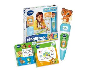 VTech - MagiBook Story'Friends Starter Pack - Coffret Complet avec Stylo Lecteur de Livre Interactif, Livre Jeu Maternelle et Figurine Tigre - Cadeau Enfant de 2 Ans à 8 Ans - Contenu en Français