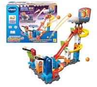 VTech - Marble Rush Panier de Basket, Jouet de Construction et Circuit de Billes, catapultes rotatives, 41 pièces, 6 Boules, Cadeau pour Enfants à partir de 4 Ans, Version ESP