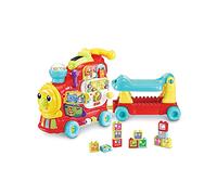 VTech - Maxiloco, Mon Trotti Train 7 en 1, Trotteur Pousseur Bébé, Porteur Évolutif, Tableau d'Éveil Interactif Détachable, Blocs de Construction Alphabet, Cadeau Bébé Dès 1 an - Contenu en Français