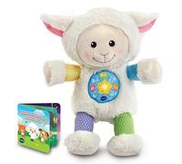 VTech - Mon Mouton Comptines Câlines, Peluche Bébé Interactive et Musicale, Histoires et Berceuses, Livre Illustré de 4 Pages, Cadeau de Naissance - Contenu en Français
