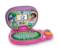 VTech - Mon Ordi Éducatif Dora L’Exploratrice - Ordinateur Enfant Bilingue avec Écran Rétroéclairé, 13 Activités et Jeux Interactifs Dora - Cadeau Enfant Dès 3 Ans - Contenu en Français et Anglais