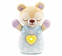 VTech - Mon Ourson Lumi Dodo Bleu, Ours en Peluche Bébé avec Veilleuse Musicale Nomade, Berceuses, Bruits Blancs et Sons de la Nature, Lavable en Machine, Cadeau de Naissance - Contenu en Français