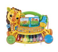VTech - Mon Piano Girafe Jungle Rock, Instrument de Musique Bébé, Clavier Piano Enfant Parlant et Interactif avec Micro Karaoké, Cadeau Enfant Dès 18 Mois - Contenu en Français