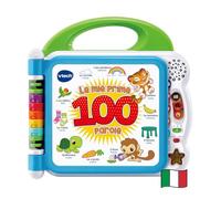 VTech Mon Premier Livre Illustré - Mes Premiers 100 Mots, Livre bilingue pour Enfants, Livre sensoriel en Italien et en Anglais, Livre bébé avec 3 Modes, Piles incluses, 18 Mois - 4 Ans
