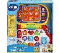VTech Il Mio Super Ordinateur Interactif pour Enfant avec Souris Effets Lumineux Poignée Pratique Jouet Enfant Animaux Musique Langue Italienne Piles Incluses 12-36 Mois