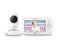VTech Moniteur de bébé LM808-1W avec caméra, longue portée de 300 m, vision nocturne automatique, moniteur vidéo pour bébé avec écran de 5", conversation audio bidirectionnelle, capteur de température