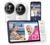 VTech Moniteur vidéo intelligent pour bébé avec Wi-Fi, 2 caméras et écran HD couleur de 7", caméra FHD 1080p, application gratuite, berceuses, sons apaisants, conversation bidirectionnelle: RM7764-2HD