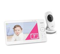 VTech Moniteur vidéo pour bébé avec écran LCD Couleur 7", berceuses, Sons apaisants, interphone bidirectionnel, capteur de température, Vision Nocturne, Longue autonomie, sans Wi-FI : 819 Max