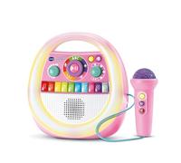 VTech - Music'Kid Karaoké Rose - Enceinte Bluetooth Lumineuse Enfant - Baladeur Musical avec Micro Karaoké, Comptines et Chansons, Enregistreur Vocal - Cadeau Enfant Dès 2 Ans - Contenu en Français