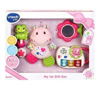 VTech Coffret cadeau My First Gift – peluche hippopotame, anneau de dentition, rose, 0/6/12+ mois