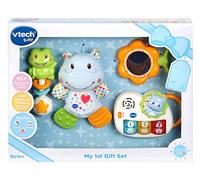 VTech My First Gift Set Cadeau pour Nouveau-né, Jouets pour Nouveau-né avec Peluche Hippopotame, Anneau de Dentition, hochet et Jouet Musical pour bébé de 0, 6, 12 Mois et Plus pour garçons et Filles