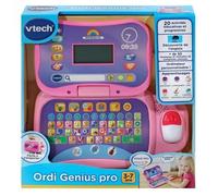 VTech – Ordinateur portable enfant Ordi Genius Pro – Écran rétroéclairé, souris, 20 jeux – Rose