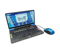 Vtech Ordinateur Portable Explorer Pro Bleu I Ordinateur Portable d'étude avec 164 Jeux I bilingue Allemand Anglais I 8 catégories pour étudier, Lire, Compter, Apprendre, Musique, logique, écran LCD