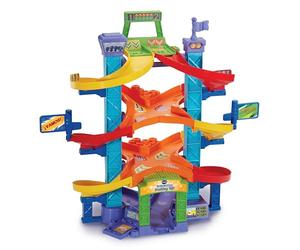 VTech - Parking VIP TutTut Bolides, Circuits, Pistes et Playsets de Jouet, Parking interactif avec Double Position pour Lancer Les Voitures en Course, Comprend Deux véhicules, Version ESP