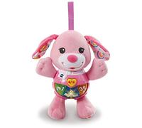 VTech- Petit Chien en Peluche Interactive avec des chansons vocales et des activités Qui stimulent Le bébé dans différents aspects développement Moteur, du langage et des sensoriels, 3480-502357, Rose