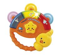 VTech - P'tit Tambourin, Instrument de Musique Bébé, Hochet Tambourin Interactif, Jeu de Motricité Fine, Jouet d'Éveil Musical, Cadeau Bébé Dès 3 Mois - Contenu en Français