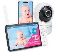 VTech RM7764HD 1080p WiFi Remote Access Baby Monitor, 360° Pan&Tilt, 7" 720p HD Display, HD Night Vision, Soothing Sounds, 2-Way Talk, Temperature Sensor, Motion Detection, iOS & Android