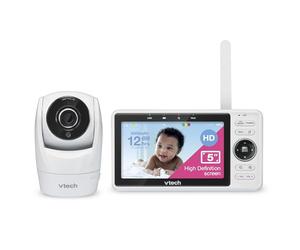 Vtech Smart Baby Monitor VM901-1W Écran LCD 5", caméra 1080p, Vue Grand Angle 120°, Vision Nocturne, Zoom pan-Tilt à Distance, Talc bidirectionnel, Fonctionne avec iOS et Android, WiFi