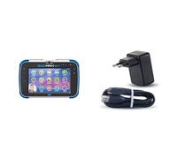 VTech - Storio Max XL 2.0 Bleue, 3 Ans à 11 Ans - Contenu en Français + Adaptateur Secteur Chargeur USB-C